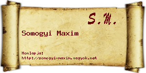 Somogyi Maxim névjegykártya